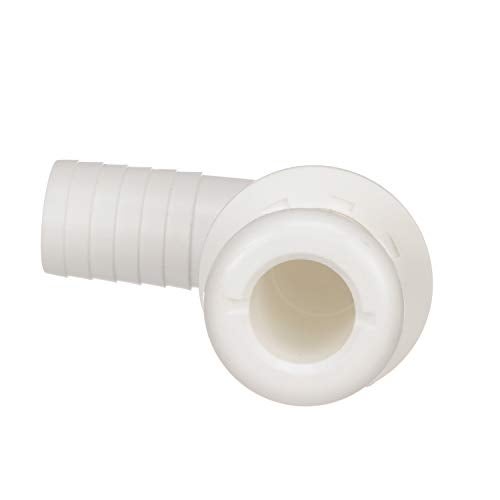 Seachoice 90-Degree Thru-Hull Connector, Fits 1-1/8 in. ID Hose, 1-1/8 in. Max Hull,White - Image 3