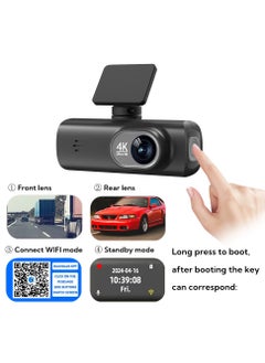 Milatech UHD 4K car dash cam front and rear dual lens front 3840*2160P rear lens built-in WiFi G sensor with GPS car DVR recorder  - Image 5