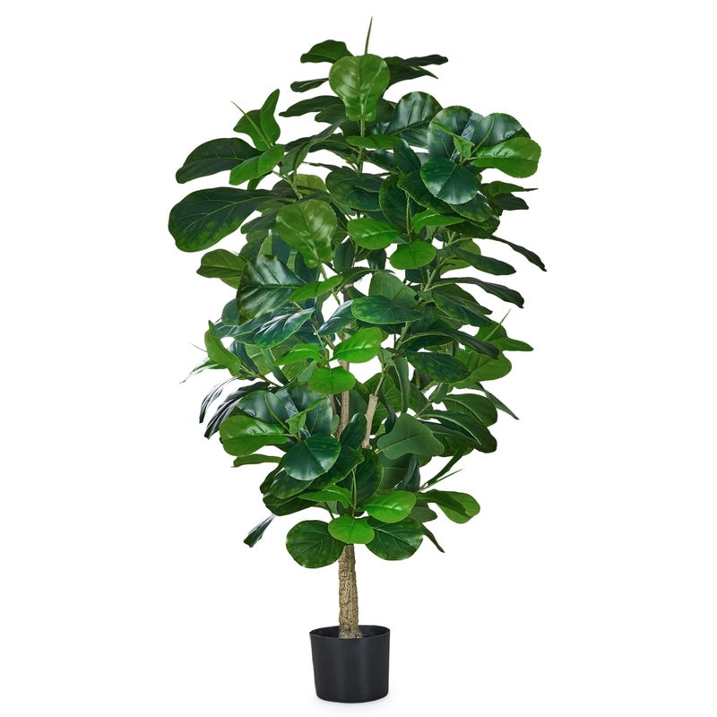 VECELO Artificial Fiddle Leaf Fig Tree 6FT(71in), Tall Fake Floor Plants with 150 Large Realistic Leaves in Plastic Pot for Indoor Outdoor Living Room Home Decor - Image 1