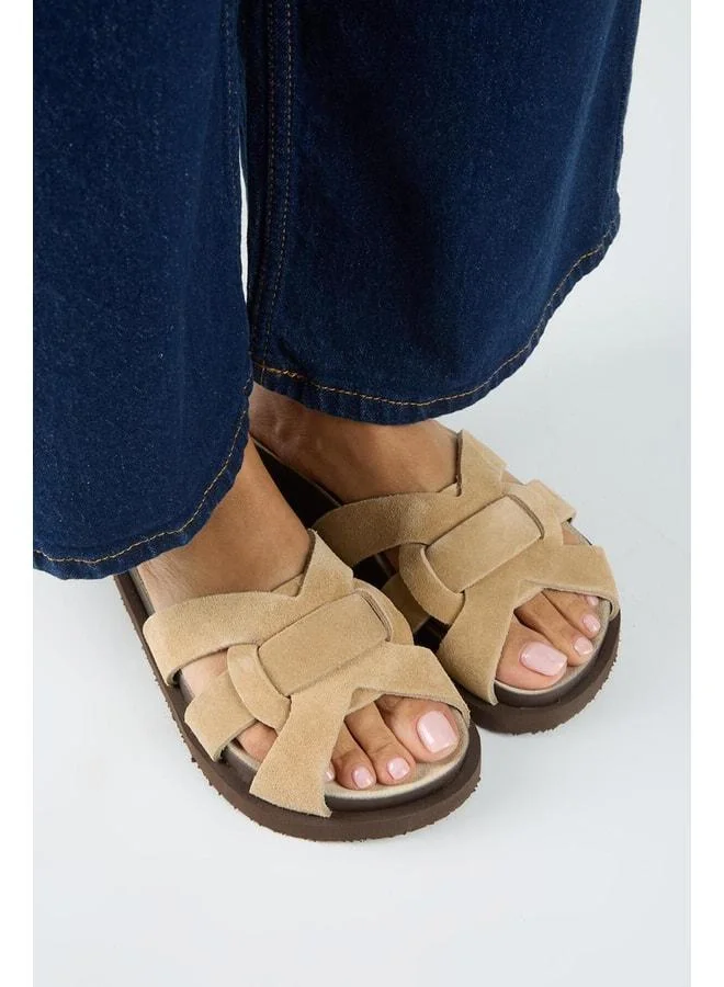Bartolo Women's Genuine Leather Caged Sand Sandal.