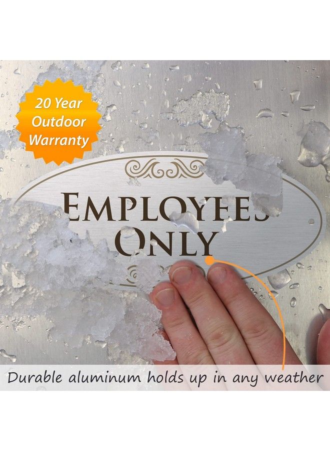 SmartSign Designer Employees Only Sign For Door 3M Adhesive Backing & Predrilled Holes 3.5 X 8 Inch Vintage Decor Office Sign Matte Finish 32 Mil Anodized Aluminum - Image 5