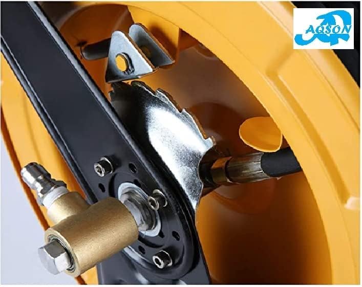 AQ AQSON بكرة خرطوم الهواء القابلة للسحب AQSON - 3/8" × 50' خرطوم هجين ثقيل الاستخدام مع هيكل فولاذي - Image 5