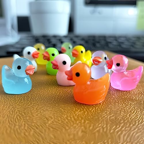 Cidinge 100pcs Mini Luminous Ducks Resin Ducks for Micro Garden Dollhouse Decor - Image 5