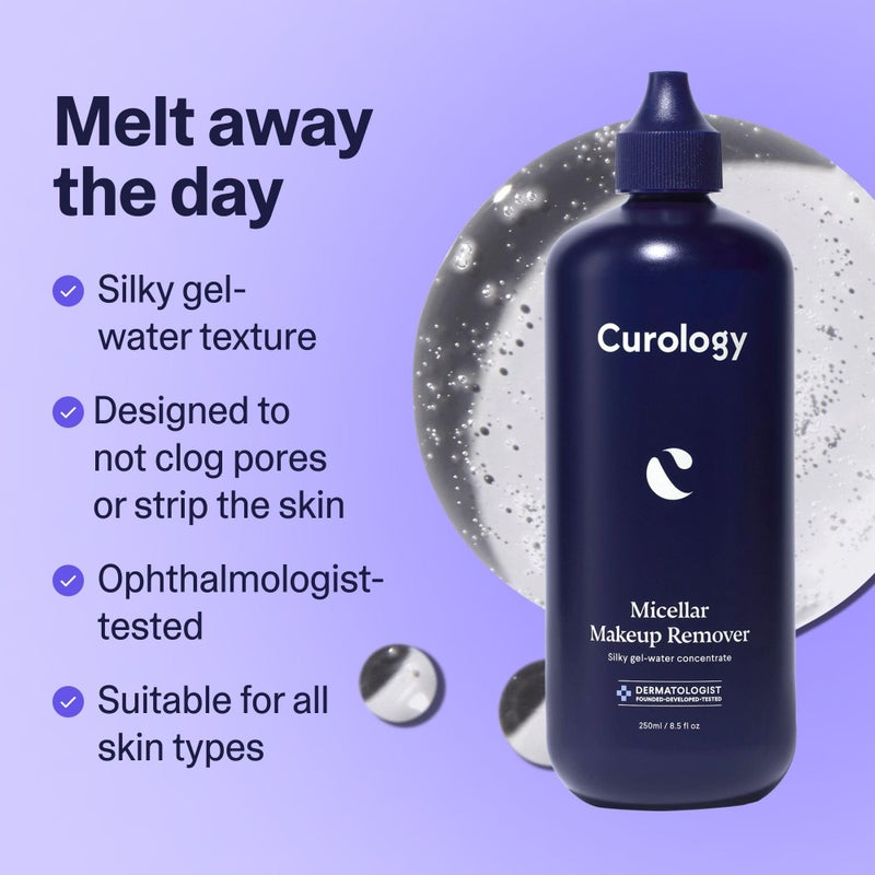 Curology Micellar Water Makeup Remover, Cleansing Gel Water Concentrate, Waterproof Eye and Face Make Up Removal, 8.5 fl oz - Image 3