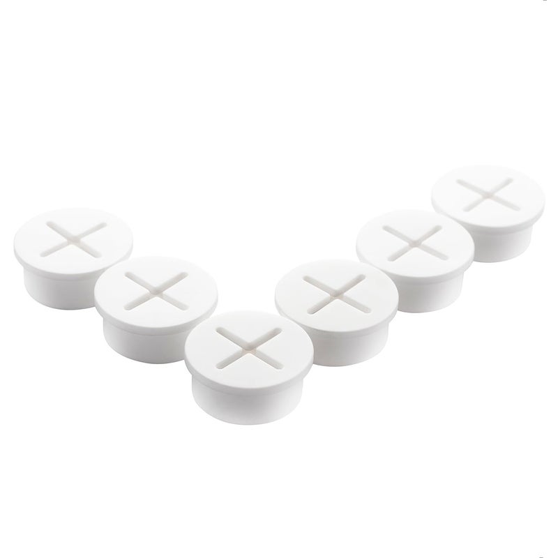 Keenkee 6 Pcs Flexible Silicone Cable Cord Grommet 1 Inch White Grommets In Desk Table And Other Furnitures For Hole Cover Cable Management Wire Organizer Cable Pass Through - Image 1