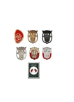 RYN Abu Dhabi 2D Sticker Badge UAE Abu Dhabi 7 Pcs Mix Logo Design Sticker Badge Metal 3cm  - Image 1