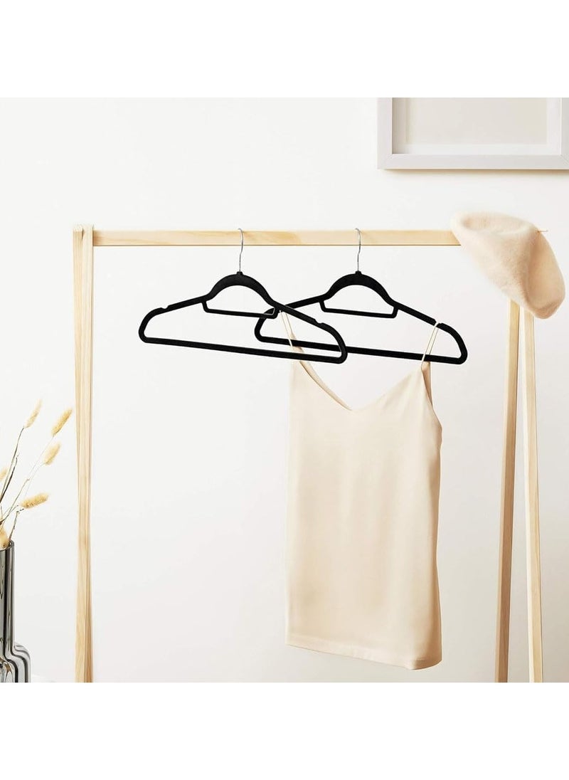 D'HOME D'Home Non-Slip Velvet Suit Hangers – Ultra-Thin, Space-Saving Hangers with 360° Swivel Hook – Strong & Durable Clothes Hangers for Coats, Jackets, Pants, Kandora, Abaya, Kaftan – Black (Pack of 100)  - Image 2