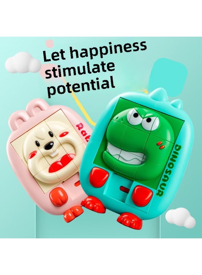 لعبة ألغاز الأطفال الجديدة على شكل حيوان كرتوني Huarong Road، ألغاز ستيريو منزلقة على شكل ديناصور وبطة، ألغاز تنوير - اللون: 【نموذج متقدم 4*4】 طريق Huarong المغناطيسي - Image 3