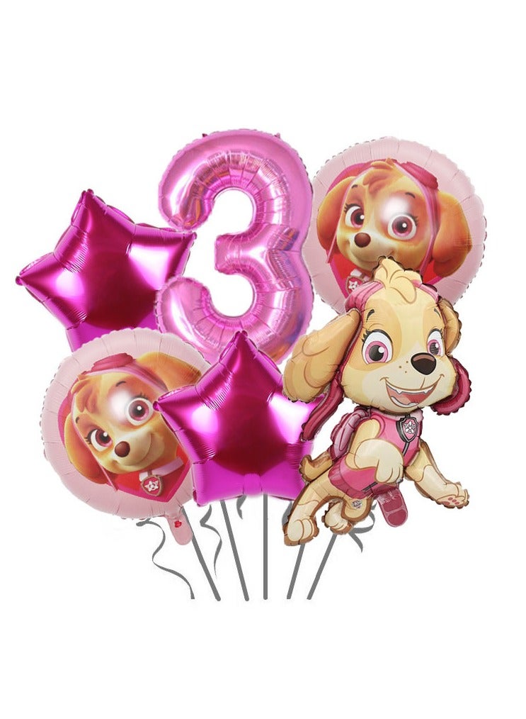 Kids cartoon PAW PATROL digital package birthday party background decoration aluminum film balloon banquet decoration birthday balloon supplies