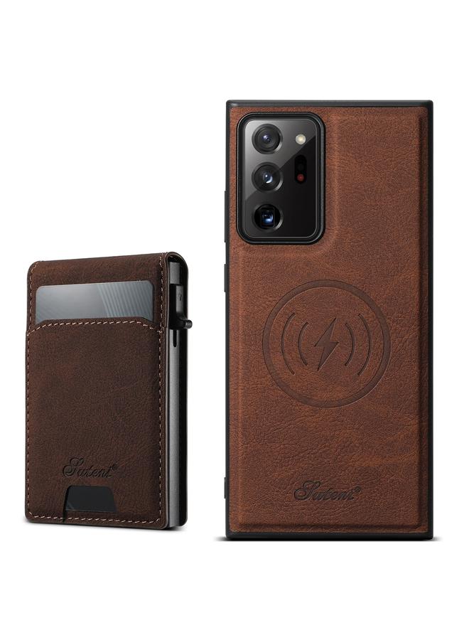 Suteni Case For Samsung Galaxy Note20 Ultra 5G H19 Litchi Texture 2-in-1 MagSafe Removable Card Case Back Phone Case - Image 1