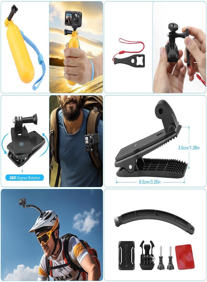 GeeKam Action Camera Accessories Kit - Compatible for GoPro, AKASO, Campark, Crosstour, APEMAN, COOAU, Apexcam, SJCAM, SJ4000 and Waterproof Underwater Sports Camera - Image 4