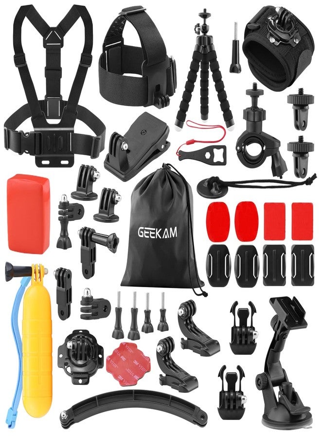 GeeKam Action Camera Accessories Kit - Compatible for GoPro, AKASO, Campark, Crosstour, APEMAN, COOAU, Apexcam, SJCAM, SJ4000 and Waterproof Underwater Sports Camera - Image 1