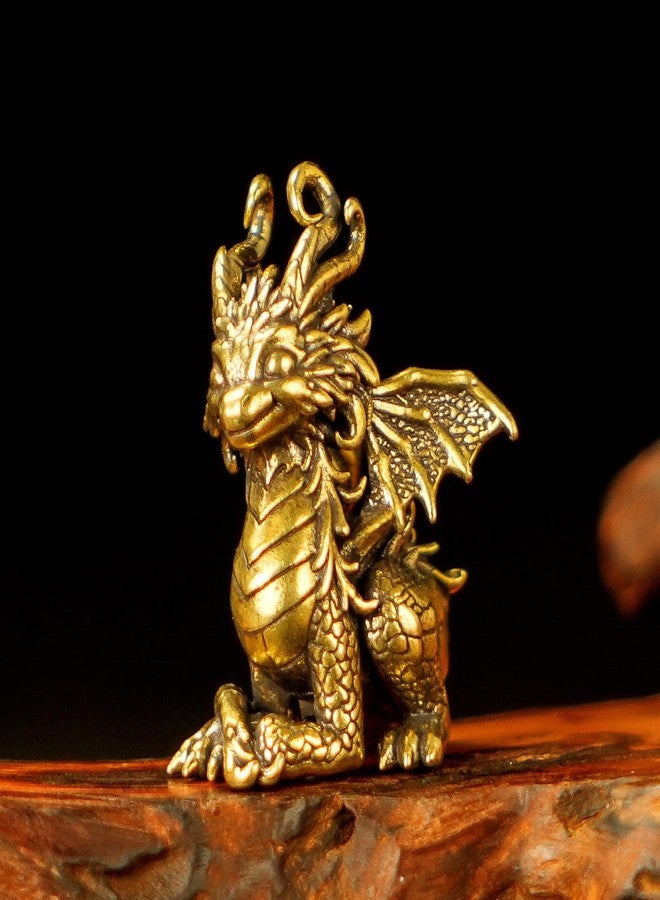 chovy تمثال تنين من النحاس الصلب من تشوفي، مصنوع يدويًا، قطعة ديكور خيالية عتيقة، حراشف وأجنحة متقنة، مخلوق أسطوري قابل للتحصيل، هدية فريدة لعشاق الخيال وهواة الجمع - Image 1