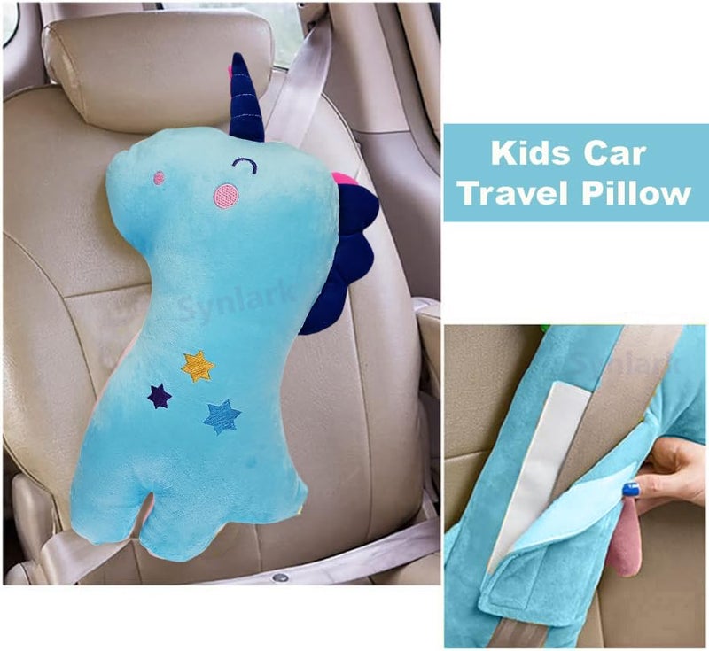 Synlark Synlark® Seatbelt Pillow for Kids, Car Pillow Seat Belt Cushion, Covers Child Seat Head Rest Support Shoulder Pad, Seat Strap Pillows Adjuster for Children Baby (Sky-Blue) - Image 4