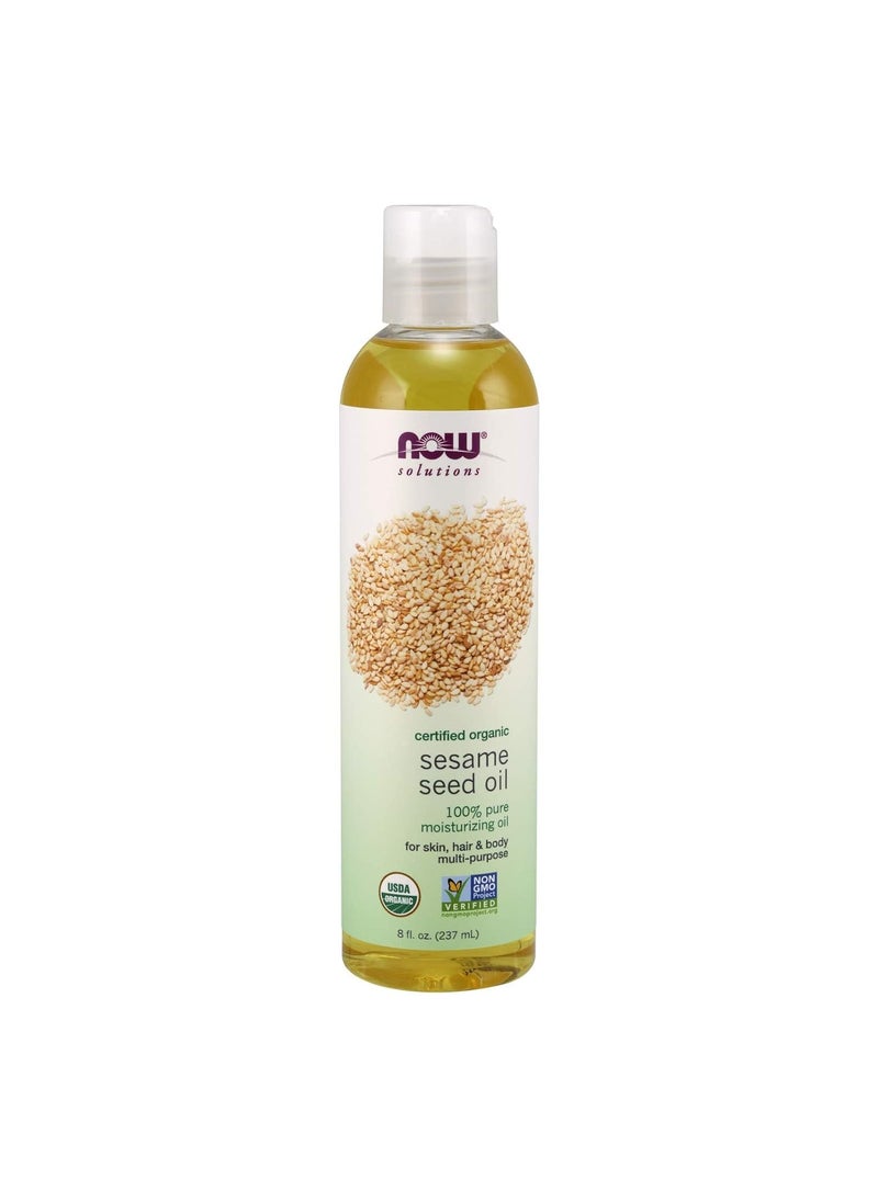 now NOW Foods Solutions Organic Sesame Seed Oil 100 Pure Moisturizing Oil for Skin and Hair with Vitamins Minerals and Phytonutrients 8Ounce 