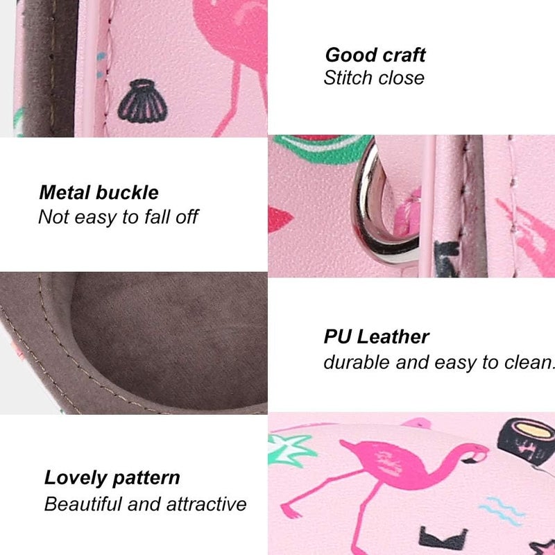 klarako Camera Case Bag Flamingo Pattern Camera Bag Protective PU Leather Camera Case Bag with Strap for Fujifilm Instax Mini 8/8 /9 (Pink) - Image 2