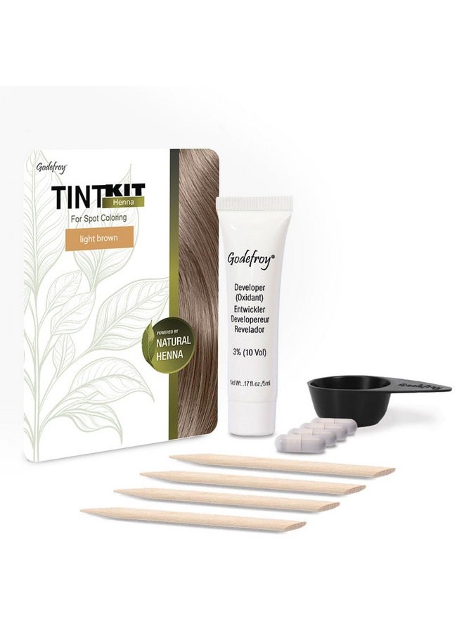 Godefroy Powered By Henna - Tint Kit 4 Applications | Light Brown | Spot Hair Color Powered By Natural Henna  - Image 1