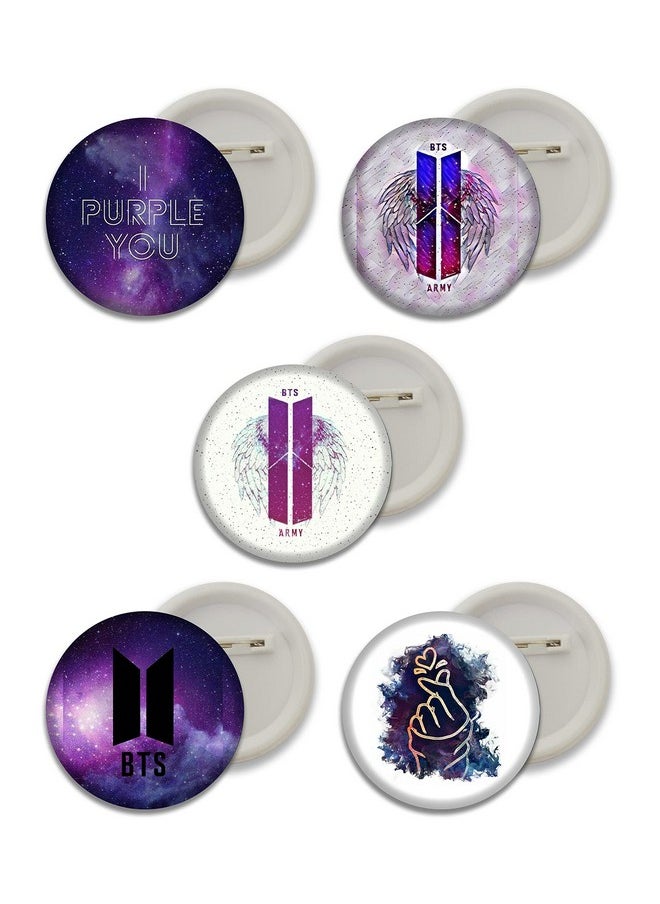 D2c - D2C BTS Band Glossy Finished Button Badges (variation2)-Multi Color - Image 1