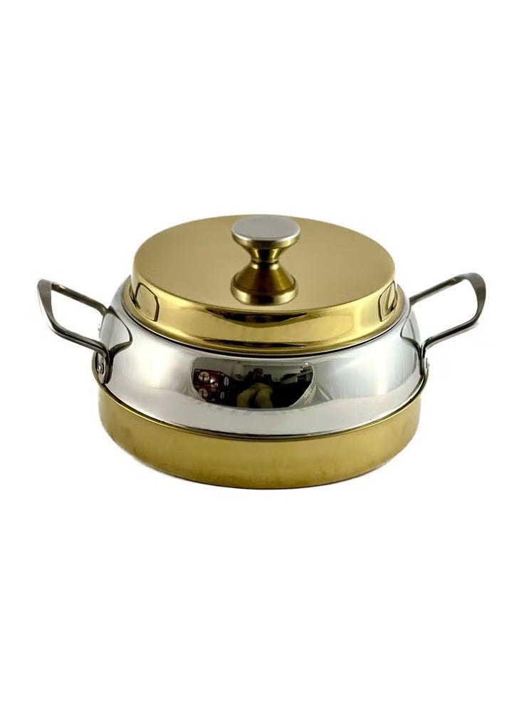 Homemaker Ellora Hotpot 3500ml – Premium Stainless Steel with Airtight Lid, Gold & Silver Finish, Dishwasher & Hand Washable, Ideal for Serving and Storing a Variety of Dishes