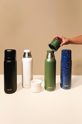 Ello Therma 32oz Insulated Stainless Steel Thermos for Hot Cold Beverages with Leak Proof Lid Builtin Cup Triple Wall Insulation Hot 24 Hrs Perfect for CoffeeTea Dishwasher Safe Black - Image 3