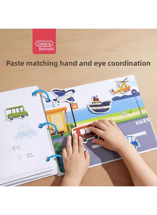 Beienshi Early Education Quiet Book Kindergarten Velcro Tearing Book Children's Educational Hand-pasted Girls' Toys-Color:Advanced Been Shi Quiet Adhesive Book-blue - Image 4