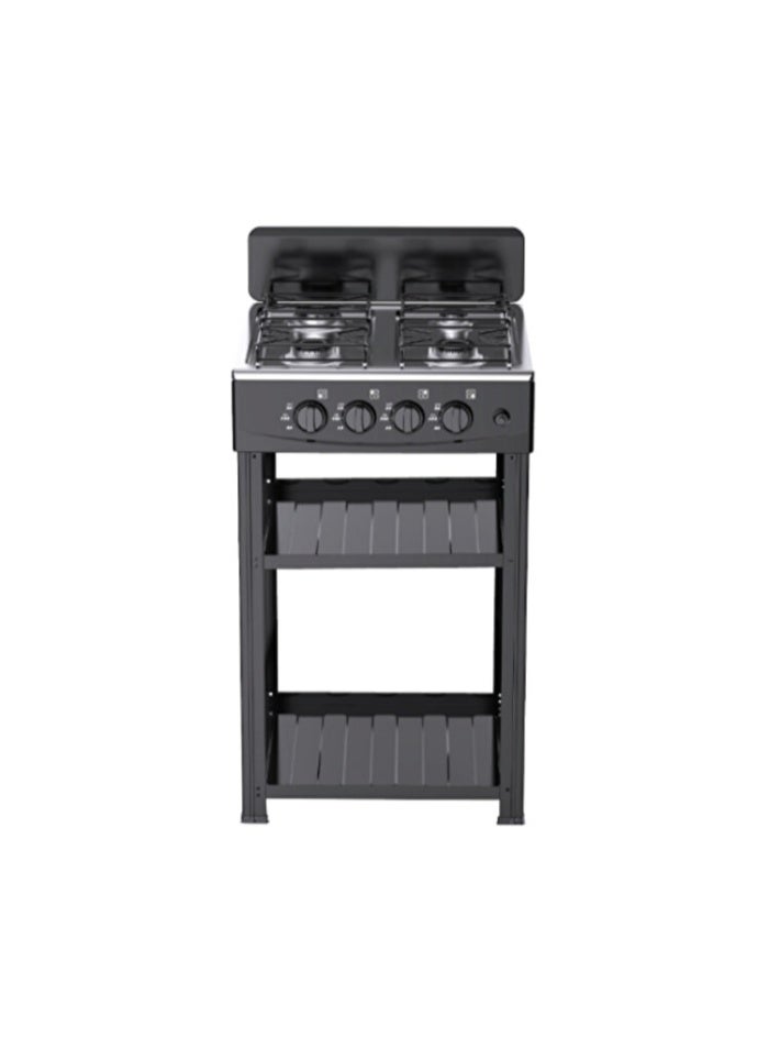 DENX 4-Burner Gas Stove Model DX2813 with Electronic Ignition, Desktop Design with Integrated Stand and Dual Storage Shelves, Heavy-Duty High-Temperature Painted Body, Ideal for Home Cooking, Camping, Outdoor Grilling, Fishing, and Emergency Use - Image 2