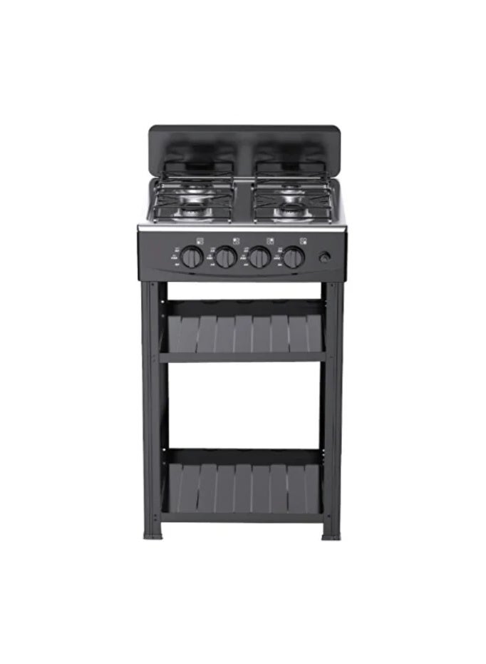 DENX 4-Burner Gas Stove Model DX2813 with Electronic Ignition, Desktop Design with Integrated Stand and Dual Storage Shelves, Heavy-Duty High-Temperature Painted Body, Ideal for Home Cooking, Camping, Outdoor Grilling, Fishing, and Emergency Use - Image 1