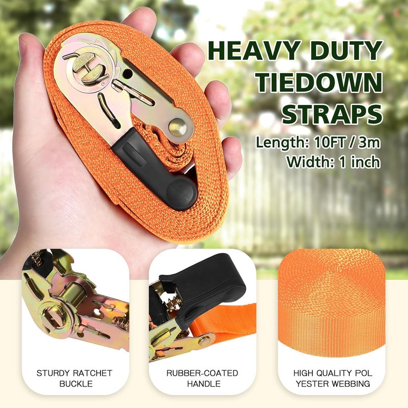 TOPNEW 20 Ninja Tree Climbing Holds for Kids Climber, Orange & Black Tree Climbing Kit with 6 Ratchet Straps for Outdoor Ninja Warrior Obstacle Course Training - Image 3