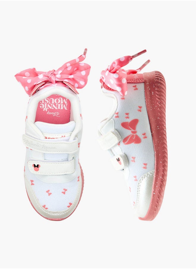 Disney Minnie Mouse Print Sneakers with Hook and Loop Closure  - Image 1
