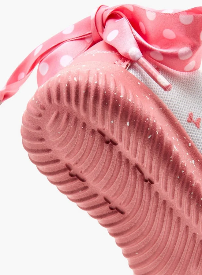 Disney WHITE Minnie Mouse Print Sneakers with Hook and Loop Closure  | Best Price UAE