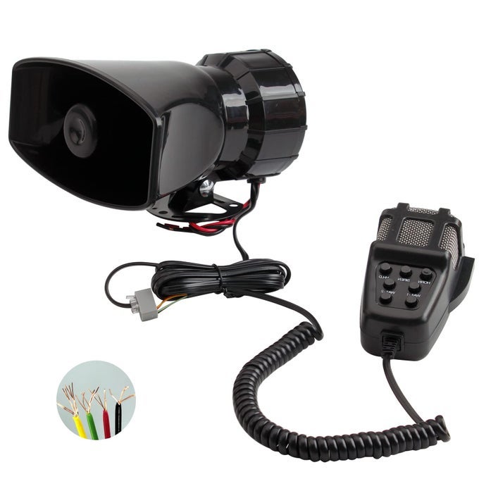 Alarm Horn Siren Pa Speaker Mic System 100W 12V 7 Sound Loud Car Alarm Police Car Siren Speaker System Emergency Amplifier Alarm Kit Horn For 12V Truck Lorry Boat