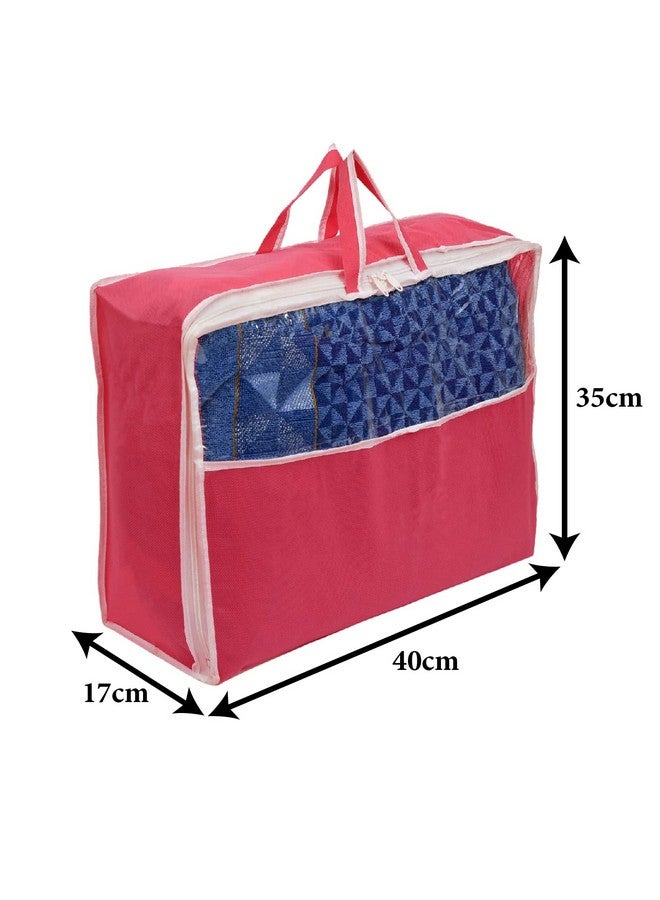 Kuber Industries Kuber Industries Non-Woven Cloth Cover/Organizer For Store Saree, Lehenga, Suit, Dress, Clothes With Top Tranasparent Window (Pink)  - Image 5