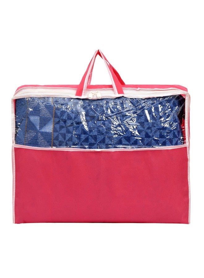 Kuber Industries Kuber Industries Non-Woven Cloth Cover/Organizer For Store Saree, Lehenga, Suit, Dress, Clothes With Top Tranasparent Window (Pink)  - Image 2