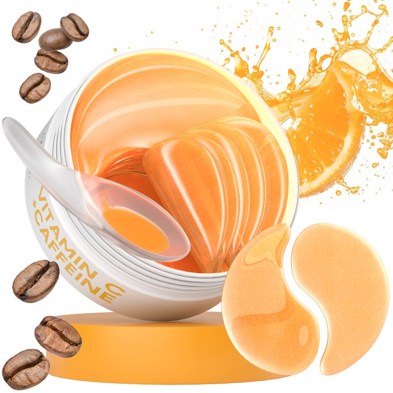 BLOOMORA Vitamin C & Caffeine Under Eye Patches (30 Pairs), Under Eye Mask for Puffy Eyes, Appearance of Dark Circles, Smoothing & Hydration, Self Care & Skincare Gifts for Women, Patch Yeux - Image 1