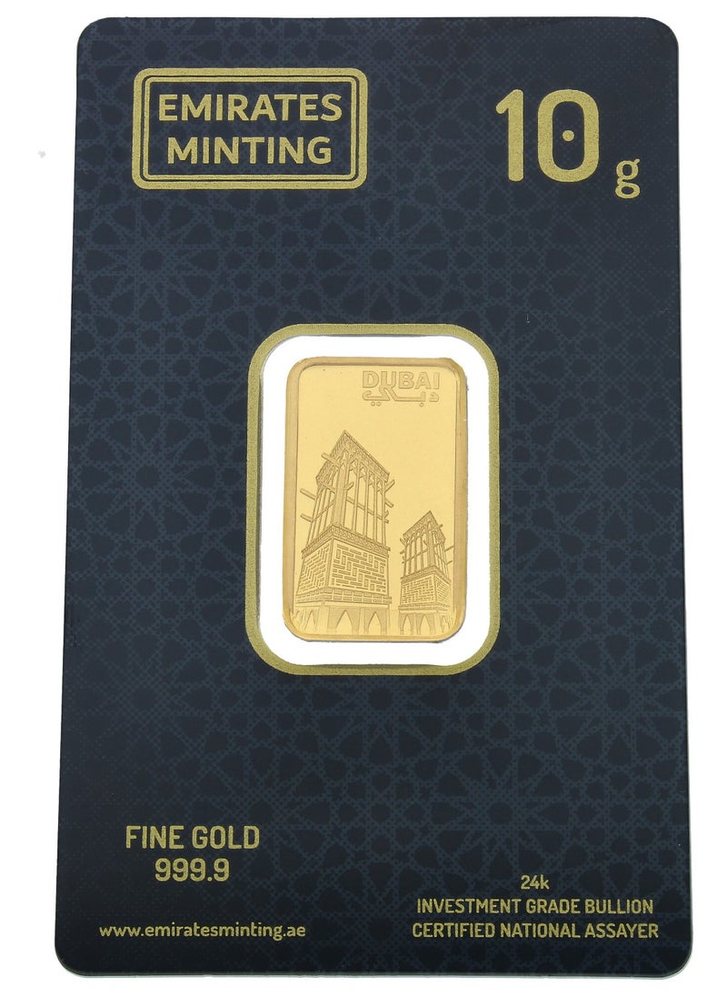 EMIRATES MINTING - Emirates Minting 10 Grams UAE Heritage Building Gold Bar 999.9 Purity - Image 1
