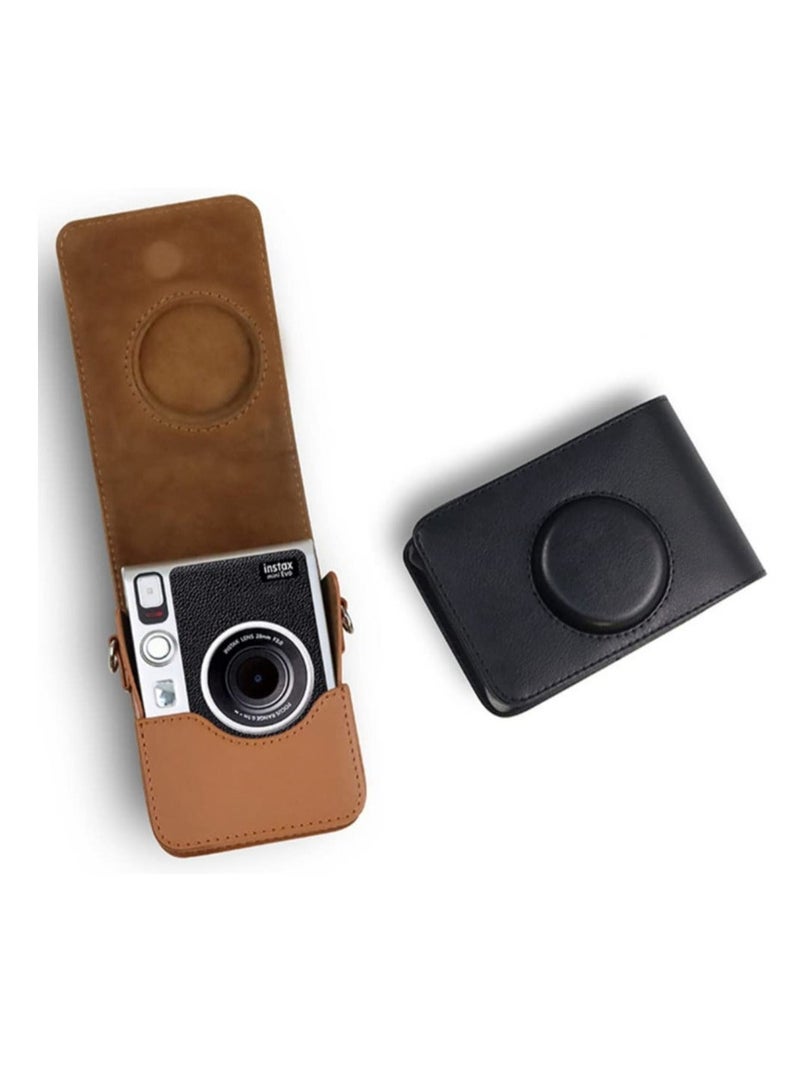 Protective Case for Fujifilm Mini EVO Digital Hybrid Case Instant Film Camera PU Leather Bag with Strap (Brown) - Image 1