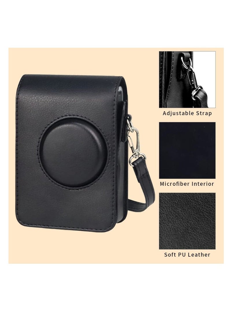 Protective Case for Fujifilm Mini EVO Digital Hybrid Case Instant Film Camera PU Leather Bag with Strap (Brown) - Image 3