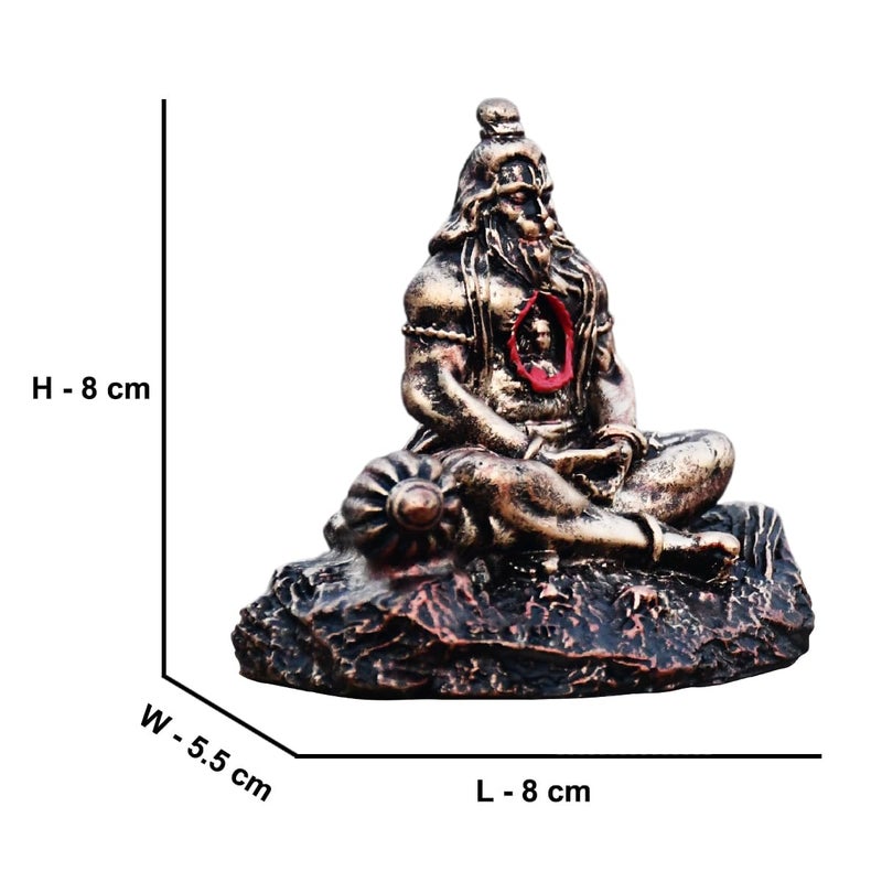 Saugat Traders Meditating Hanuman Idol Ram Lalla in Heart for Car Dashboard Golden Bahubali Hanuman Ji Murti for Home Temple Sitting Dhyan Mudra Mahabali Statue Religious Gift - Image 2