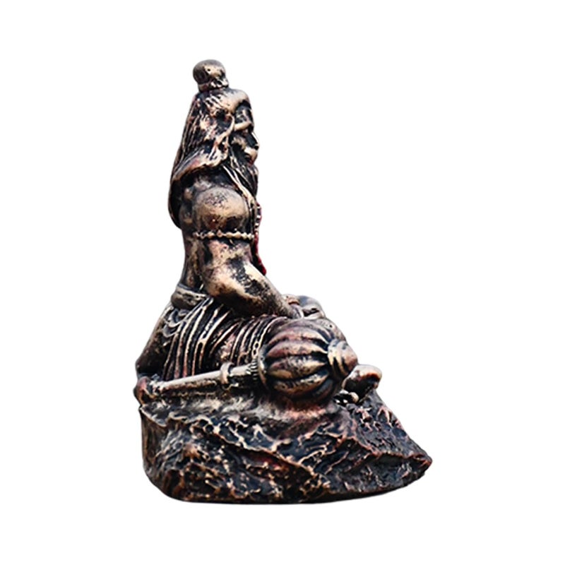 Saugat Traders Meditating Hanuman Idol Ram Lalla in Heart for Car Dashboard Golden Bahubali Hanuman Ji Murti for Home Temple Sitting Dhyan Mudra Mahabali Statue Religious Gift - Image 4