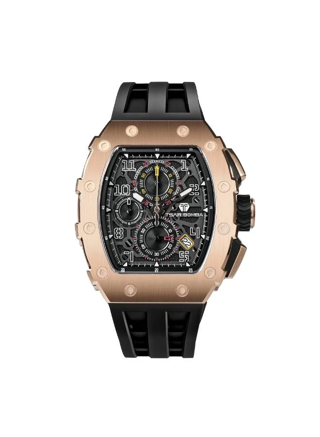 TSAR BOMBA Men's Silicone Analog Watch TB8204Q-35 - 43.5*50.5 mm