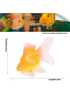 Children's Cognitive Simulation Goldfish Solid Marine Animal Model Crane Top Red Blister Eye Fish Tank Ornaments Bath Toys-Color:PL127-3109 Yellow Gilt