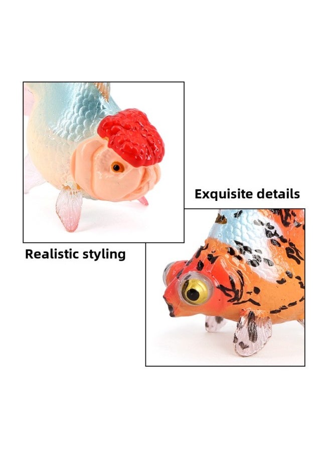 Generic - Children's Cognitive Simulation Goldfish Solid Marine Animal Model Crane Top Red Blister Eye Fish Tank Ornaments Bath Toys-Color:PL127-3109 Yellow Gilt - Image 1