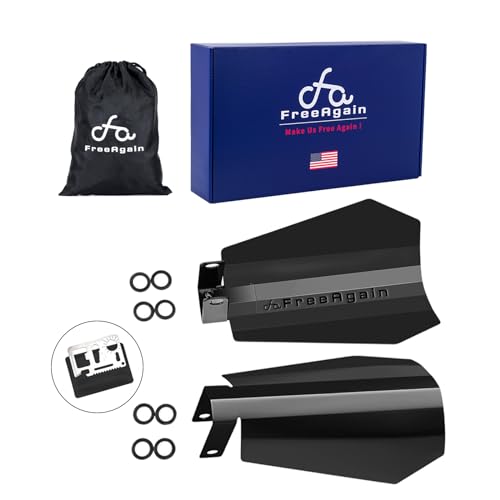 FreeAgain Oversized Coffin Cut Motorcycle Handguards | Extra-Large for Riders with Larger Hands | Compatible with Harley Davidson Touring, Sportster, Dyna Models | Durable Gloss Black Finish - Image 1