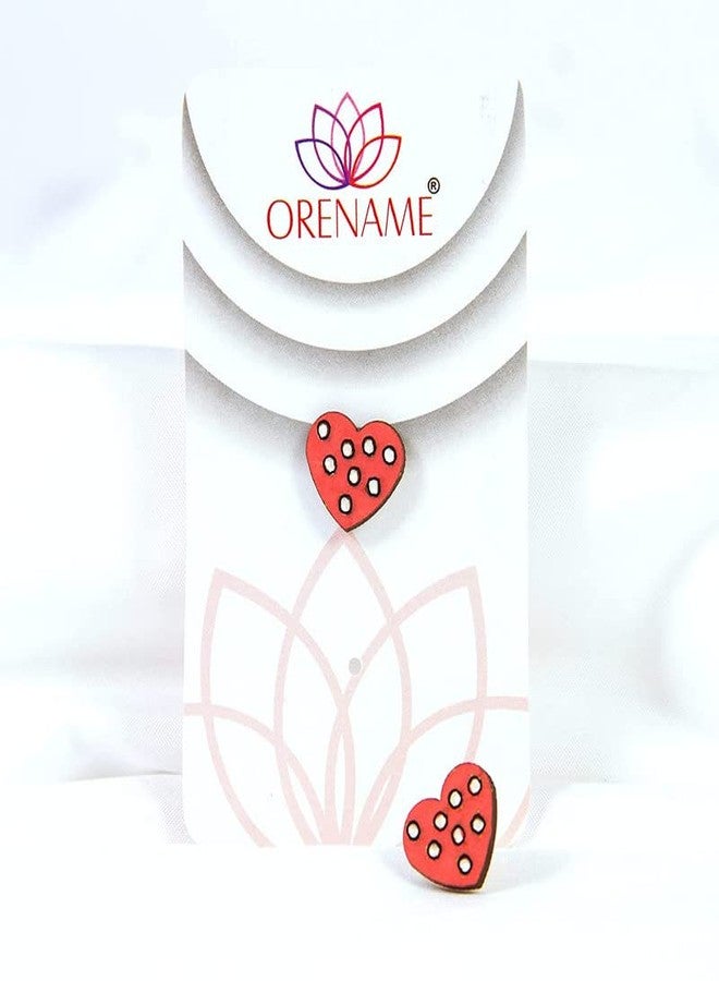ORENAME Wooden Stud Earrings 1 Pair Set Handmade Wooden Earrings with Ear Backs for Women and Girls Different Shapes and Colors for Girls and Women(Style-4) - Image 5