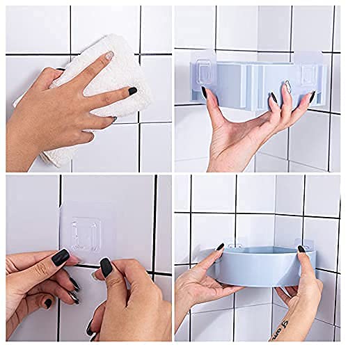 SHOPITECH Corner Shelf Wall Mounted Bathroom Kitchen No Drill Storage Rack Super Adhesive Bathroom Shower Rack Shelf (5 pc Corner Shelf) - Image 3