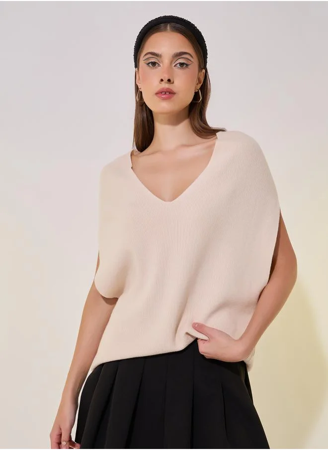 تايك تو Solid Knit V-Neck Sweater Vest