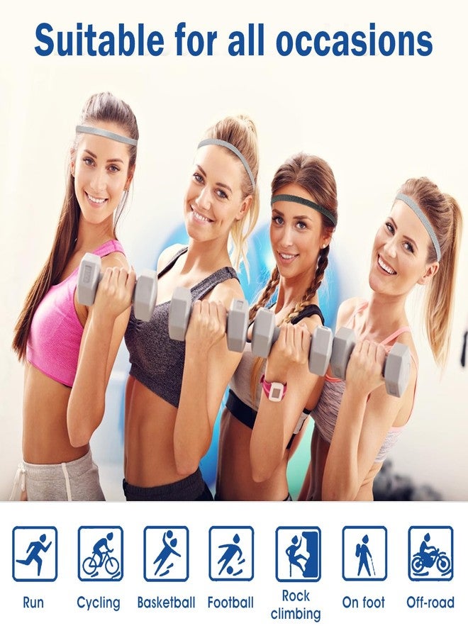 مولين مجموعة مولين من 4 عصابات رأس رفيعة للنساء، مانعة للانزلاق، مناسبة للتمارين الرياضية، عصابات رأس رياضية مرنة، عصابة رأس رياضية للجري وكرة القدم، عصابة رأس مرنة رفيعة لليوجا، عصابات شعر مرنة - Image 3
