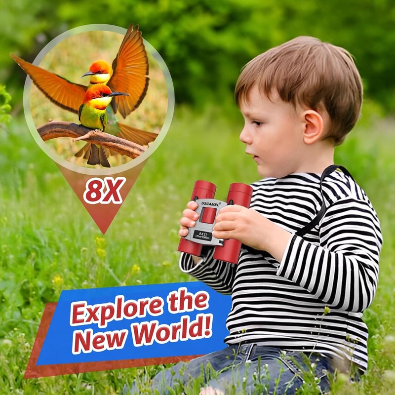 USCAMEL Binoculars Kids,Small 8×21 Binoculars Adults, Mini Binocular for Bird Watching and Hunting - Image 4