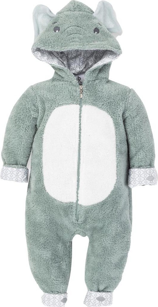 Gezenbebe Hero Hooded Welsoft Baby Jumpsuit (12-18 months) Elephant  - Image 1