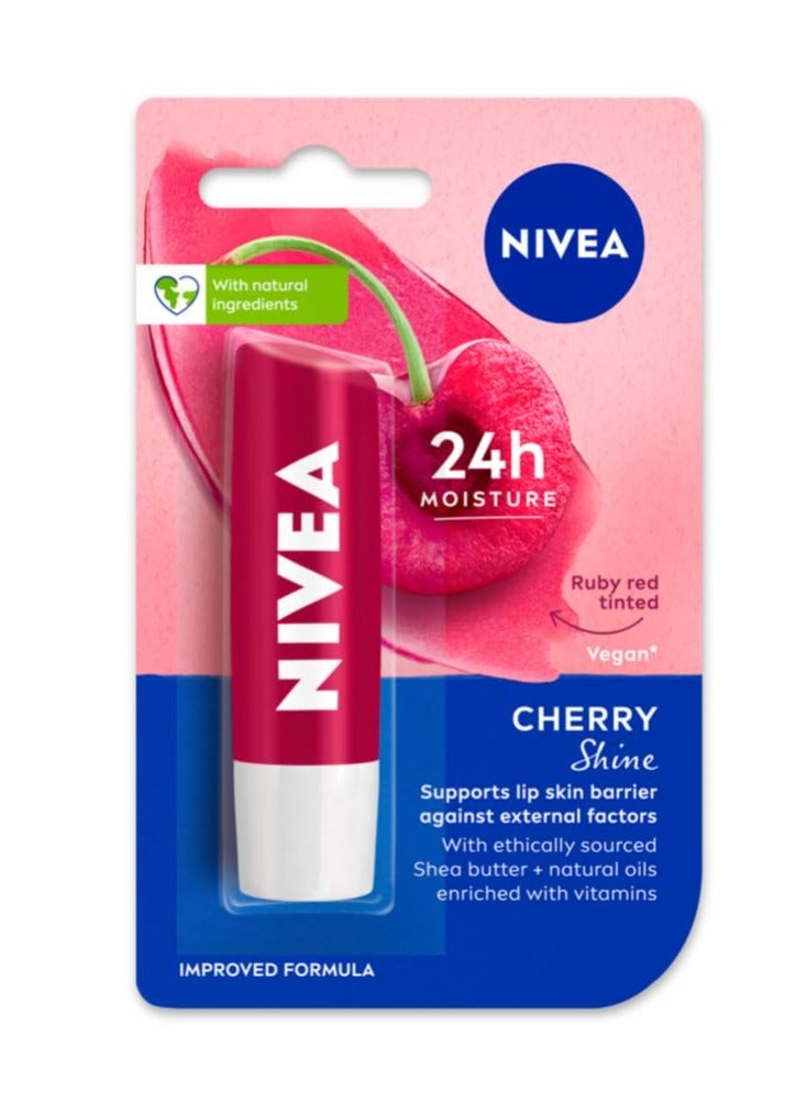 نيفيا مرطب شفاه نيفيا شيري شاين 4.8 غ | تركيبة ترطيب تدوم 24 ساعة | زيوت طبيعية | لمسة نهائية لامعة، 4.8 غ (عبوة من قطعة واحدة) - Image 1